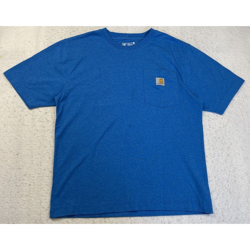 Carhartt Men’s Small Blue Loose Fit Pocket Workwear Short Sleeve Shirt Fall 2022